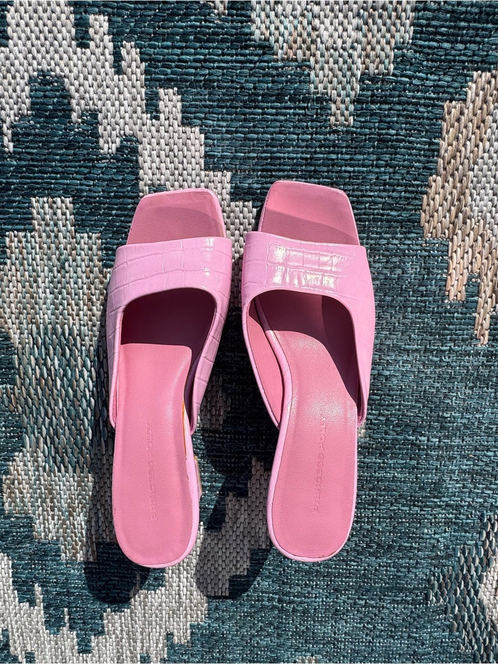Princess Polly Pink Square-Toe Slide Heels